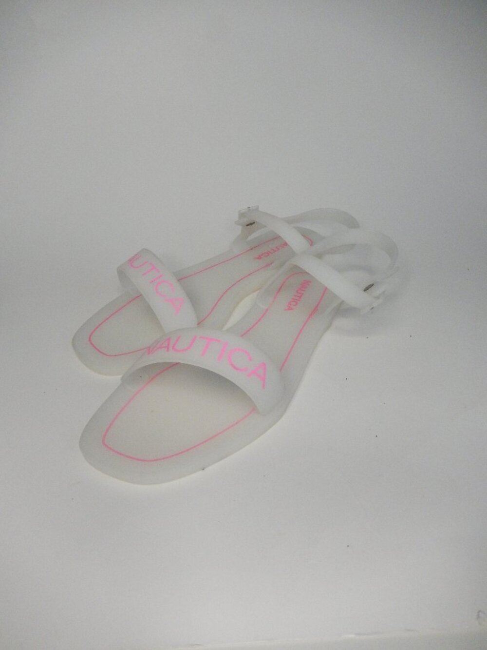 Nautica Women's Frosted Jelly Sandals (White, Size 5)